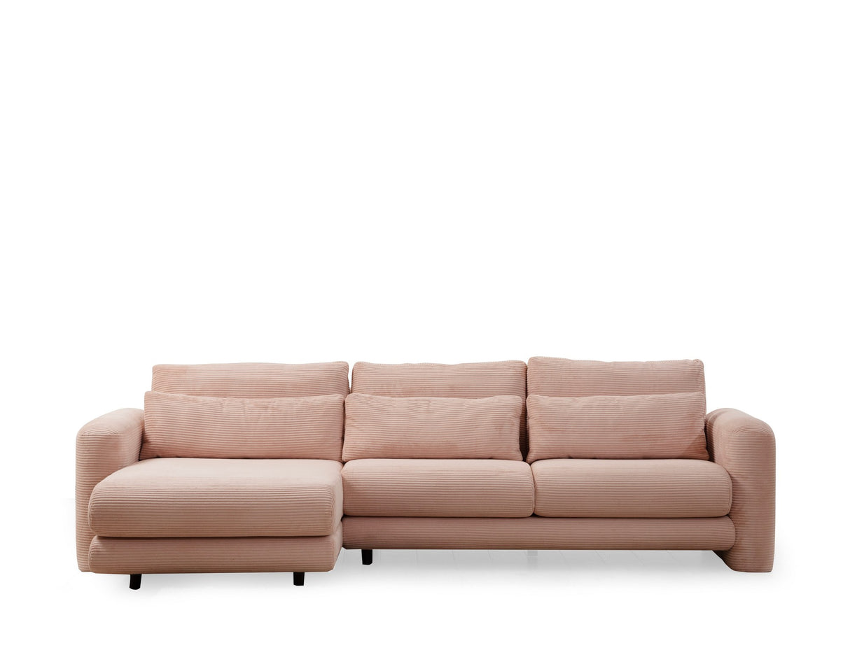 Ecksofa links Lily Pink