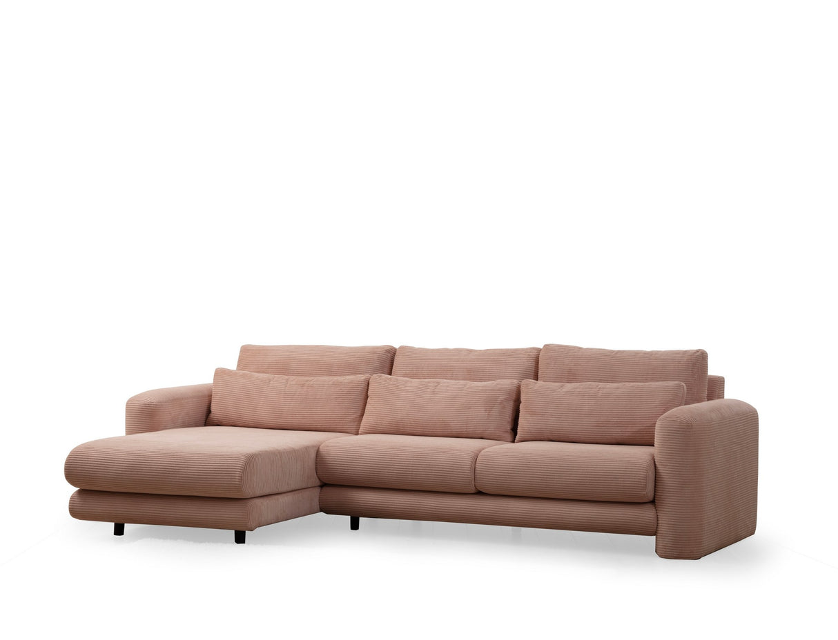 Ecksofa links Lily Pink