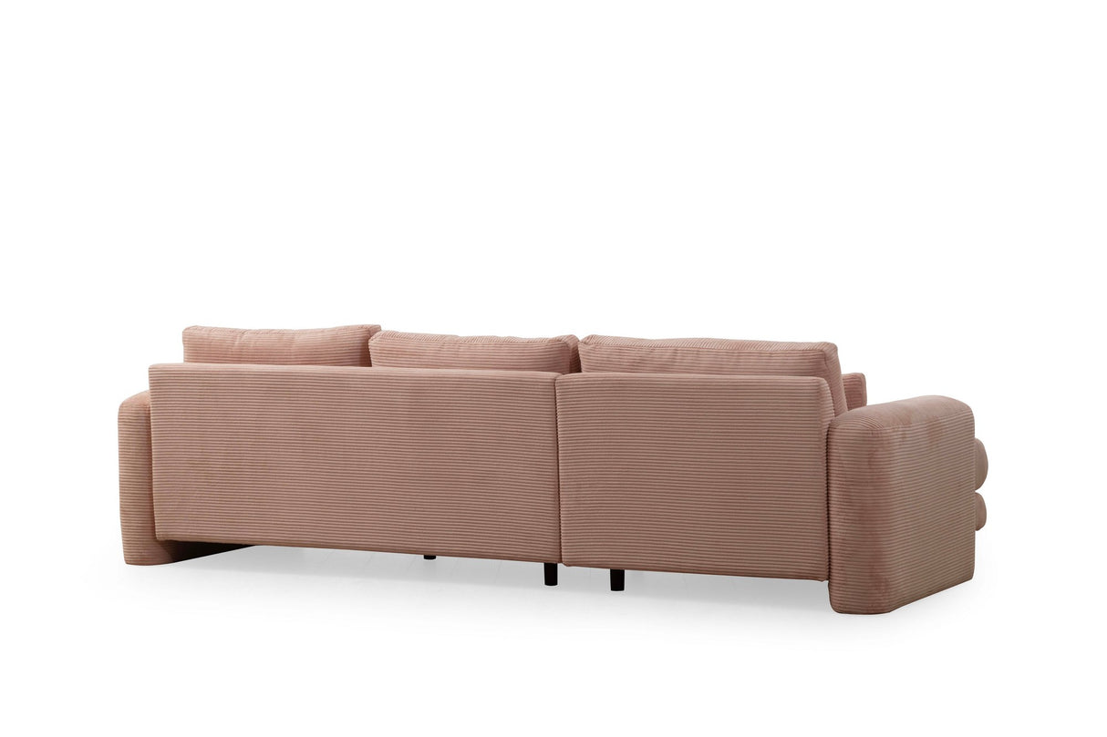 Ecksofa links Lily Pink