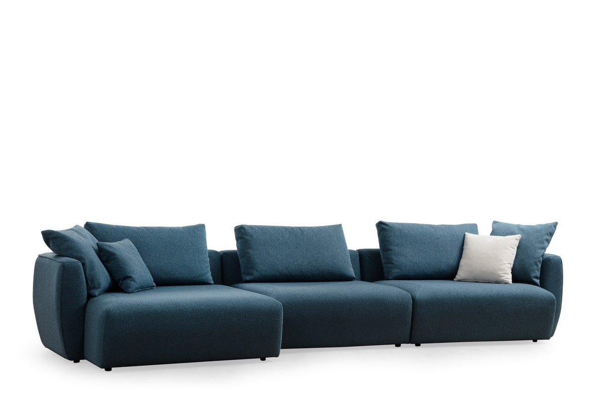 Ecksofa links Maya Blau