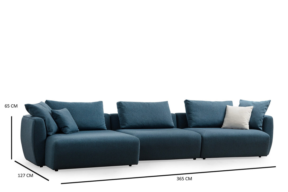 Ecksofa links Maya Blau