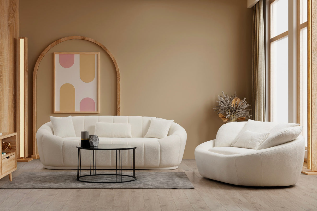 2-Sitzer-Sofa Midye Creme