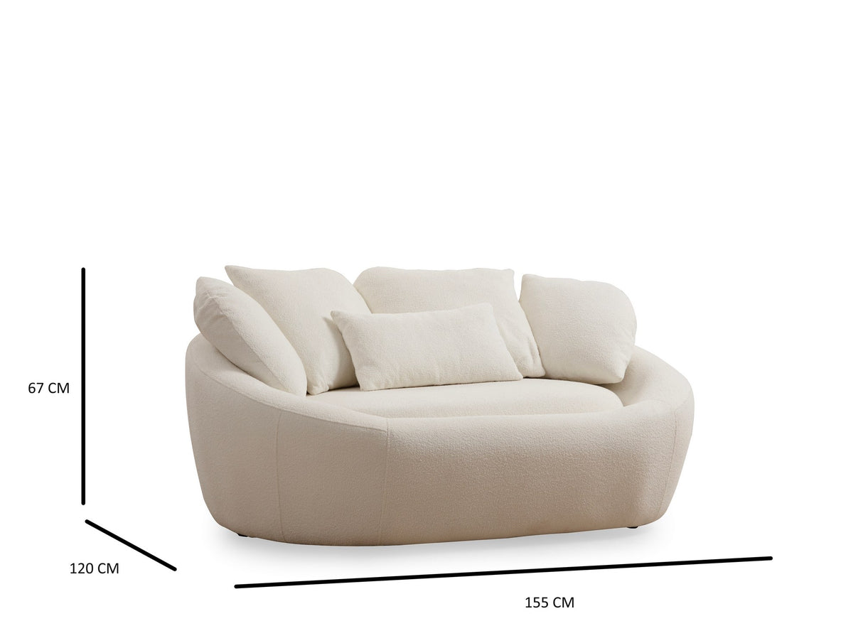 2-Sitzer-Sofa Midye Creme