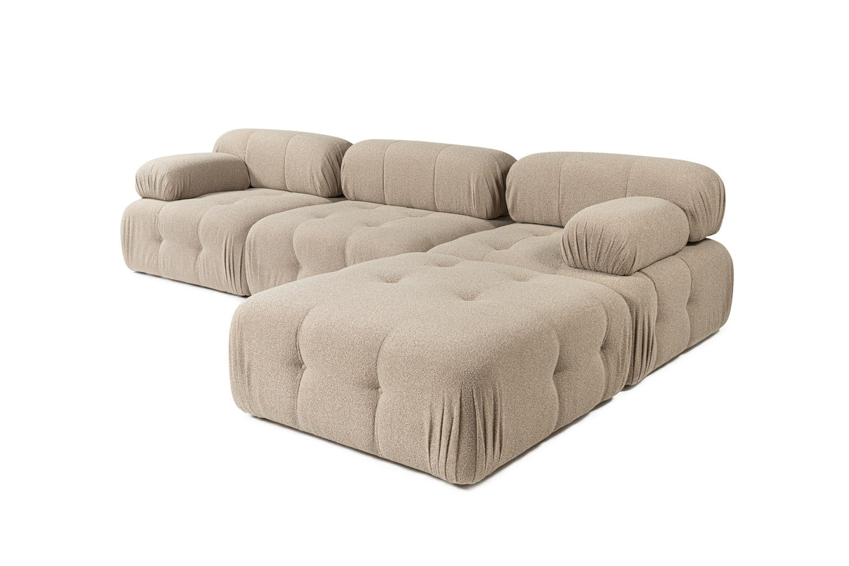 Modulare Bank 3sitzer mit Hocker Doeblo Beige