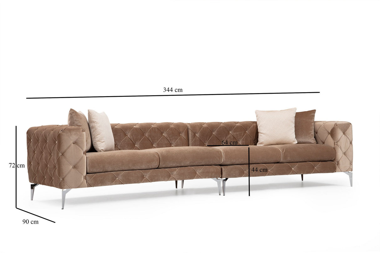 4-Sitzer-Sofa Como Dark Cream