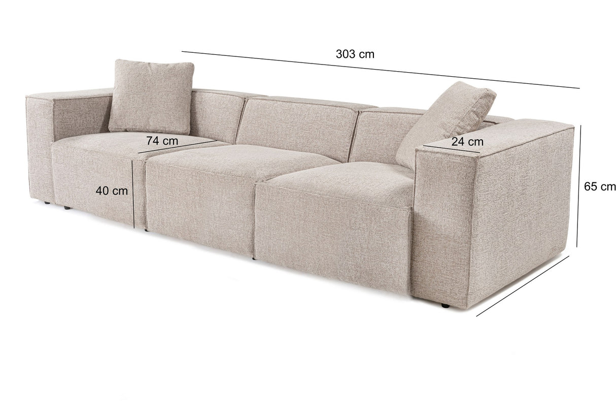 3-Sitzer-Sofa Lora Mokka