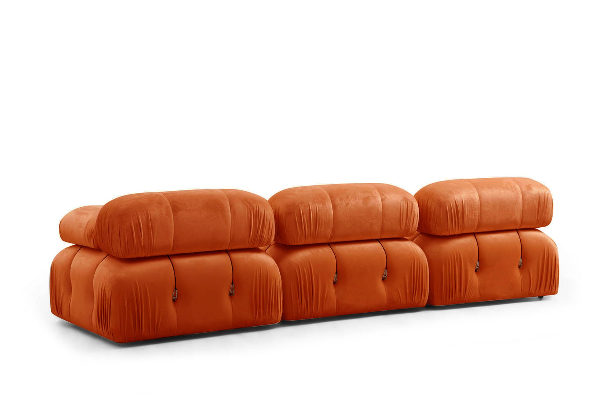 Modular Sofa 3-Sitz Bubble Velvet Orange