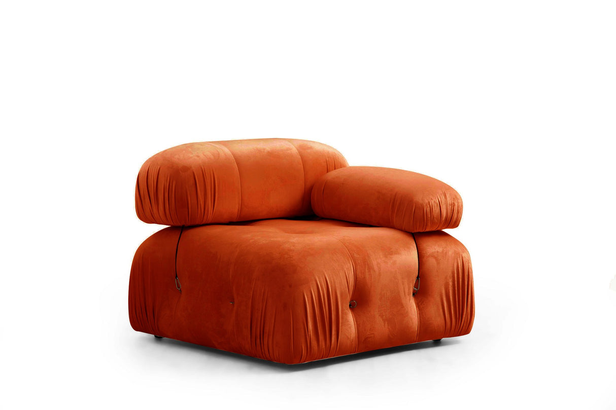 Modular Sofa 3-Sitz Bubble Velvet Orange