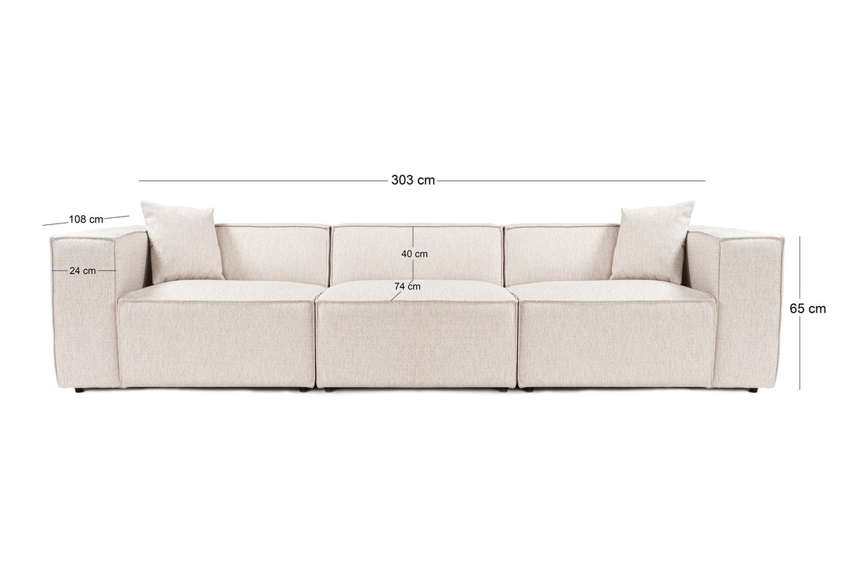 3-Sitzer-Sofa Lora Hellbraun