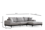 Ecksofa rechts Eti Grey