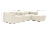 Modulare Bank 3-Sitzer mit Hocker Fora Ecruu