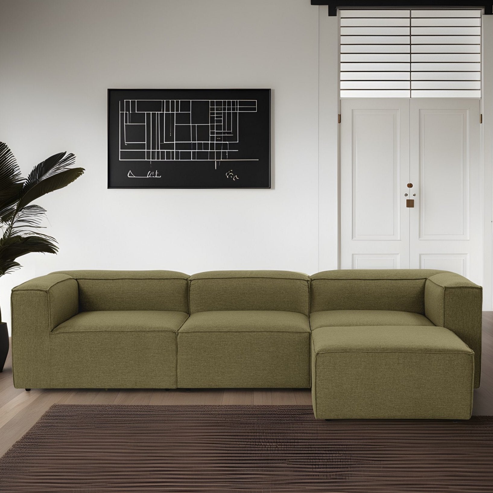 Modulares Sofa 3 Ever mit Hocker Foren Grun wettbewerbsfahig Dimehouse