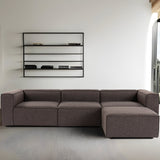 Modulares Sofa 3-Sitzer mit Hocker-Foren dunkelbraun