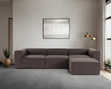 Modulares Sofa 3-Sitzer mit Hocker-Foren dunkelbraun