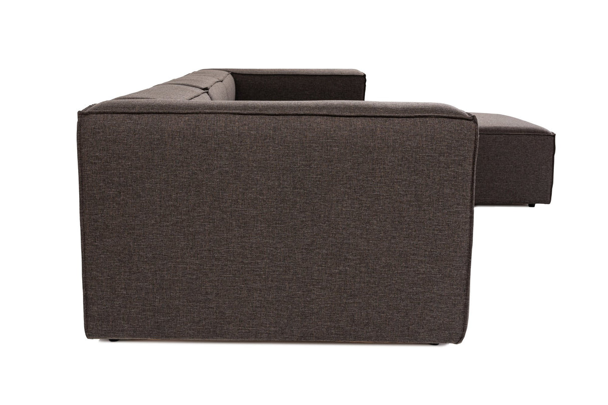 Modulares Sofa 3-Sitzer mit Hocker-Foren dunkelbraun