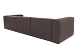 Modulares Sofa 3-Sitzer mit Hocker-Foren dunkelbraun