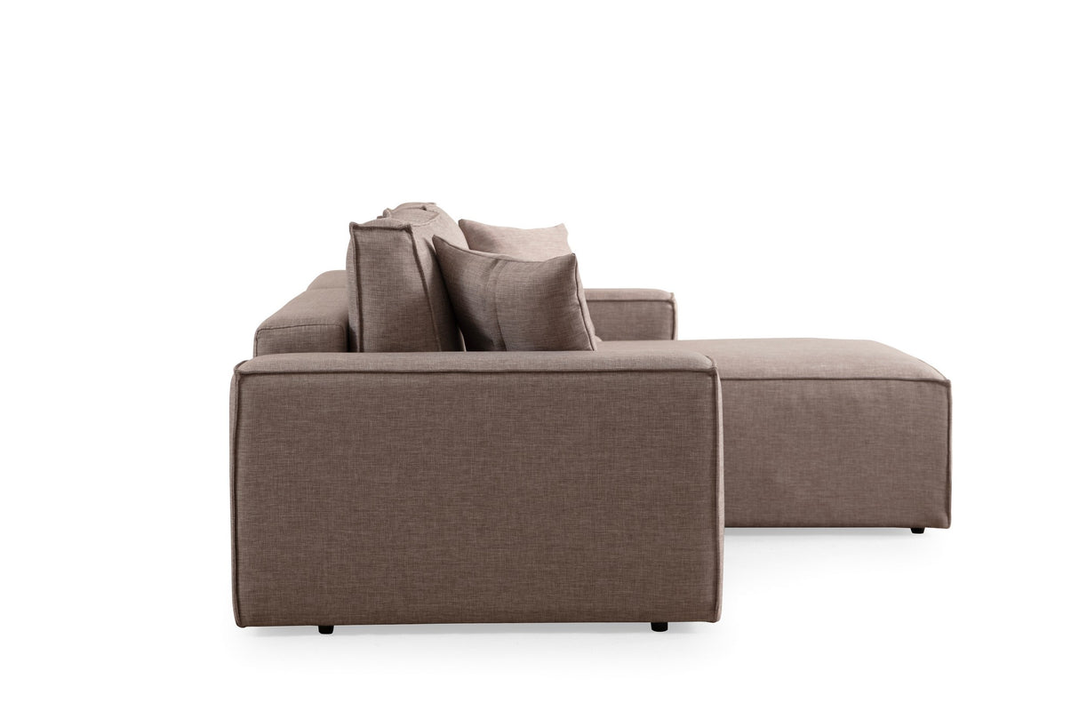 Ecksofa mit Schlaffunktion rechts Pirlo Brown