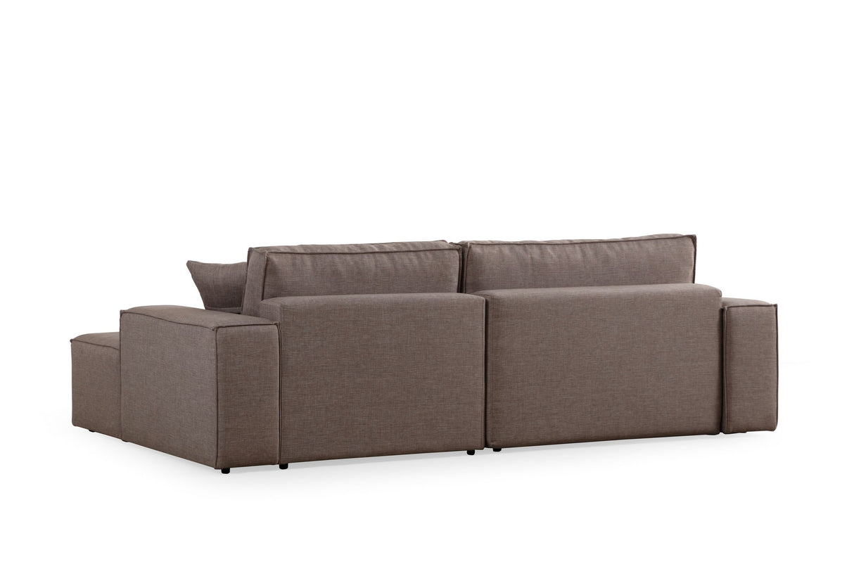 Ecksofa mit Schlaffunktion rechts Pirlo Brown