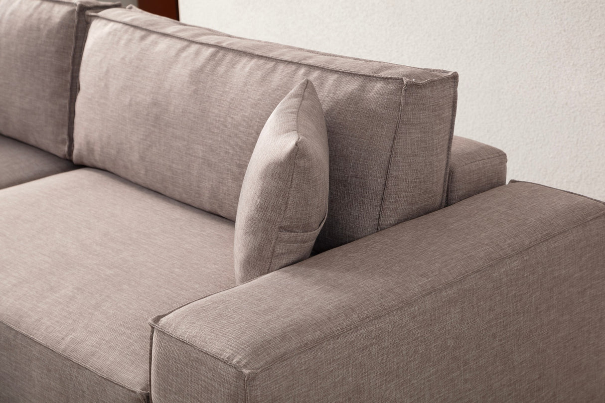 Ecksofa mit Schlaffunktion Links Pirlo Brown