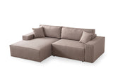 Ecksofa mit Schlaffunktion Links Pirlo Brown