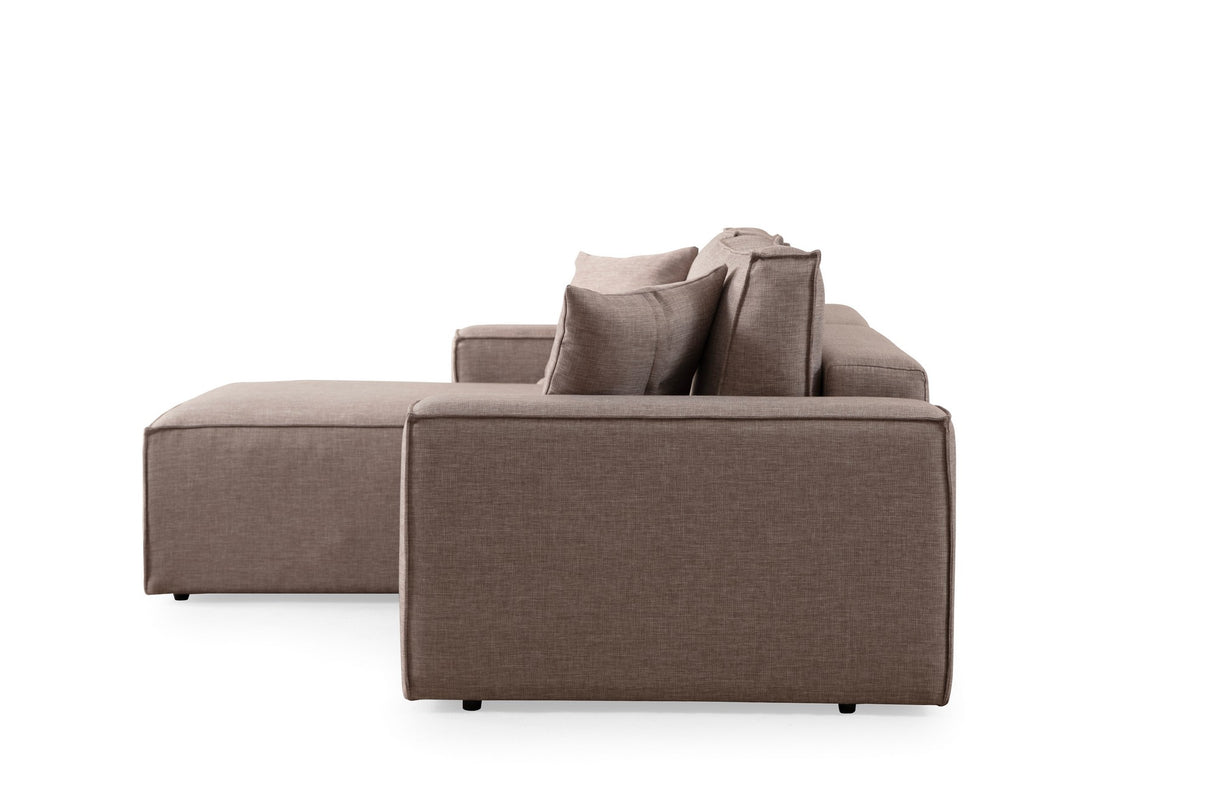 Ecksofa mit Schlaffunktion Links Pirlo Brown