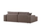 Ecksofa mit Schlaffunktion Links Pirlo Brown