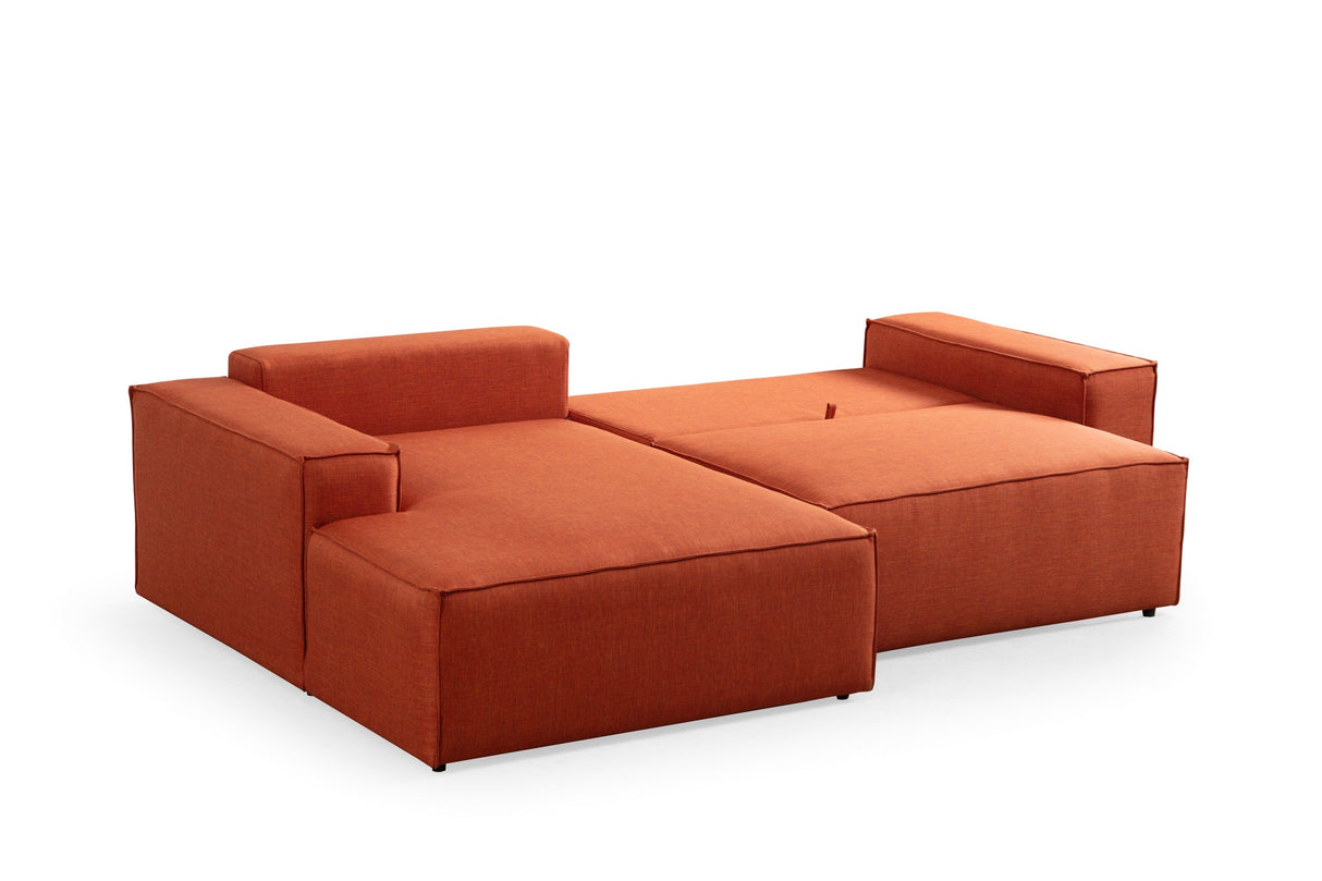 Ecksofa mit Schlaffunktion Links Pirlo Orange