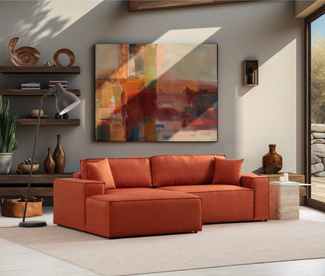 Ecksofa mit Schlaffunktion Links Pirlo Orange