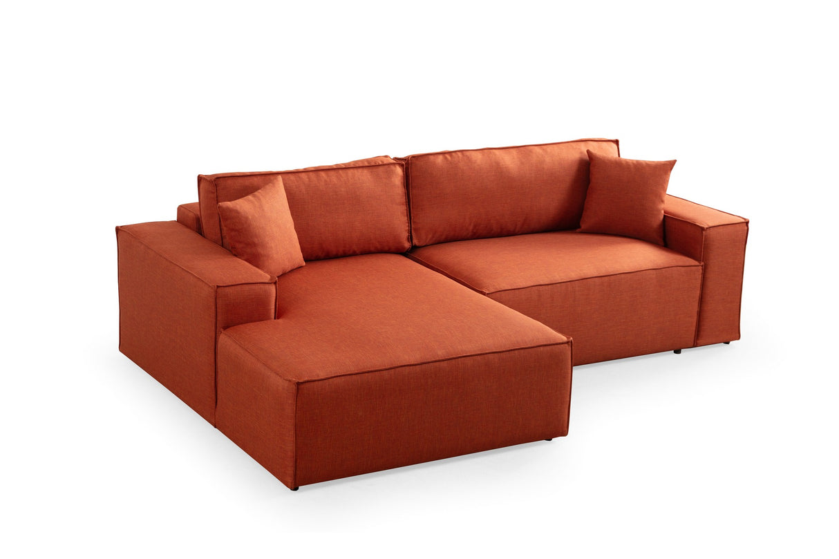 Ecksofa mit Schlaffunktion Links Pirlo Orange