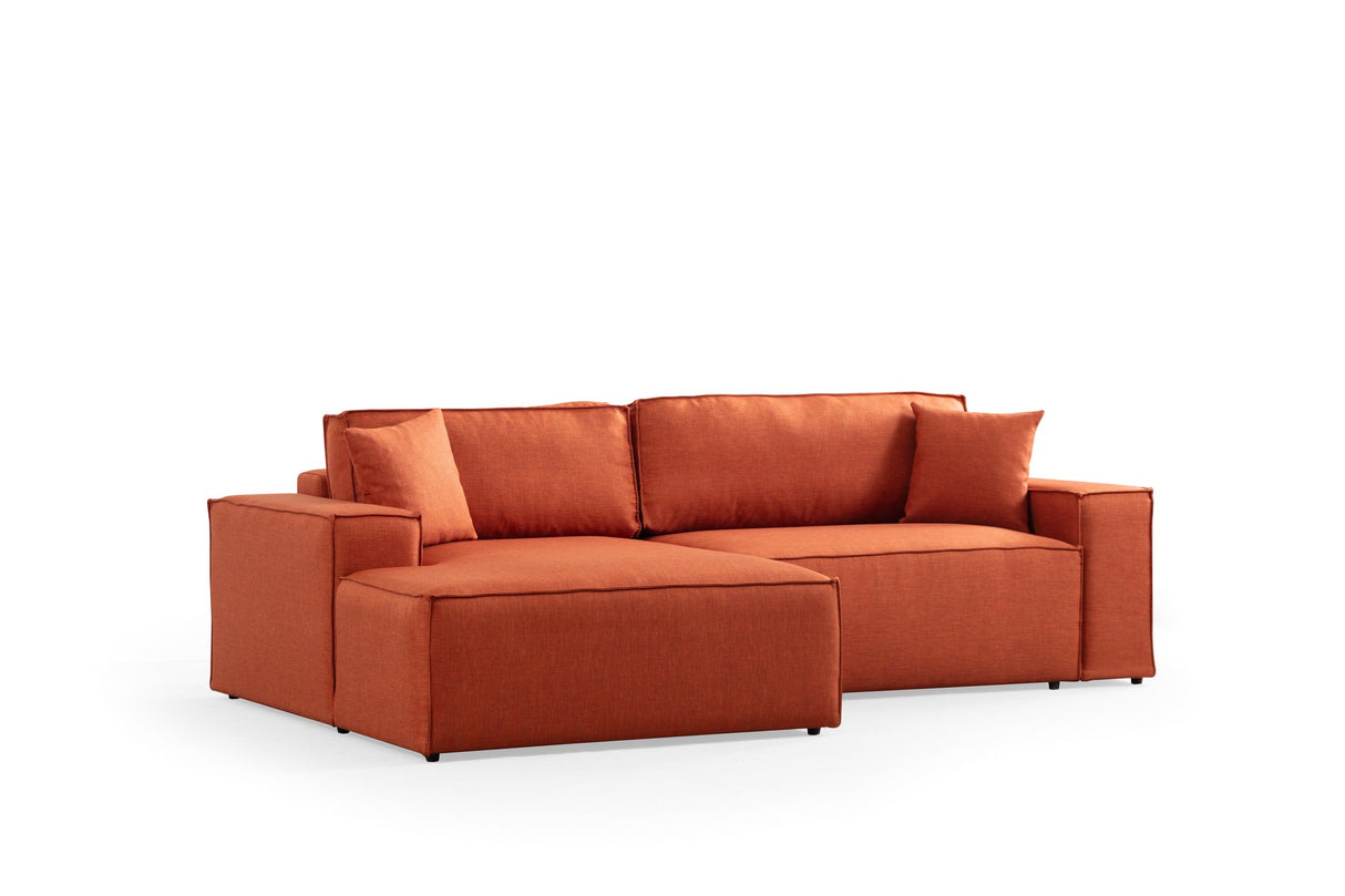 Ecksofa mit Schlaffunktion Links Pirlo Orange