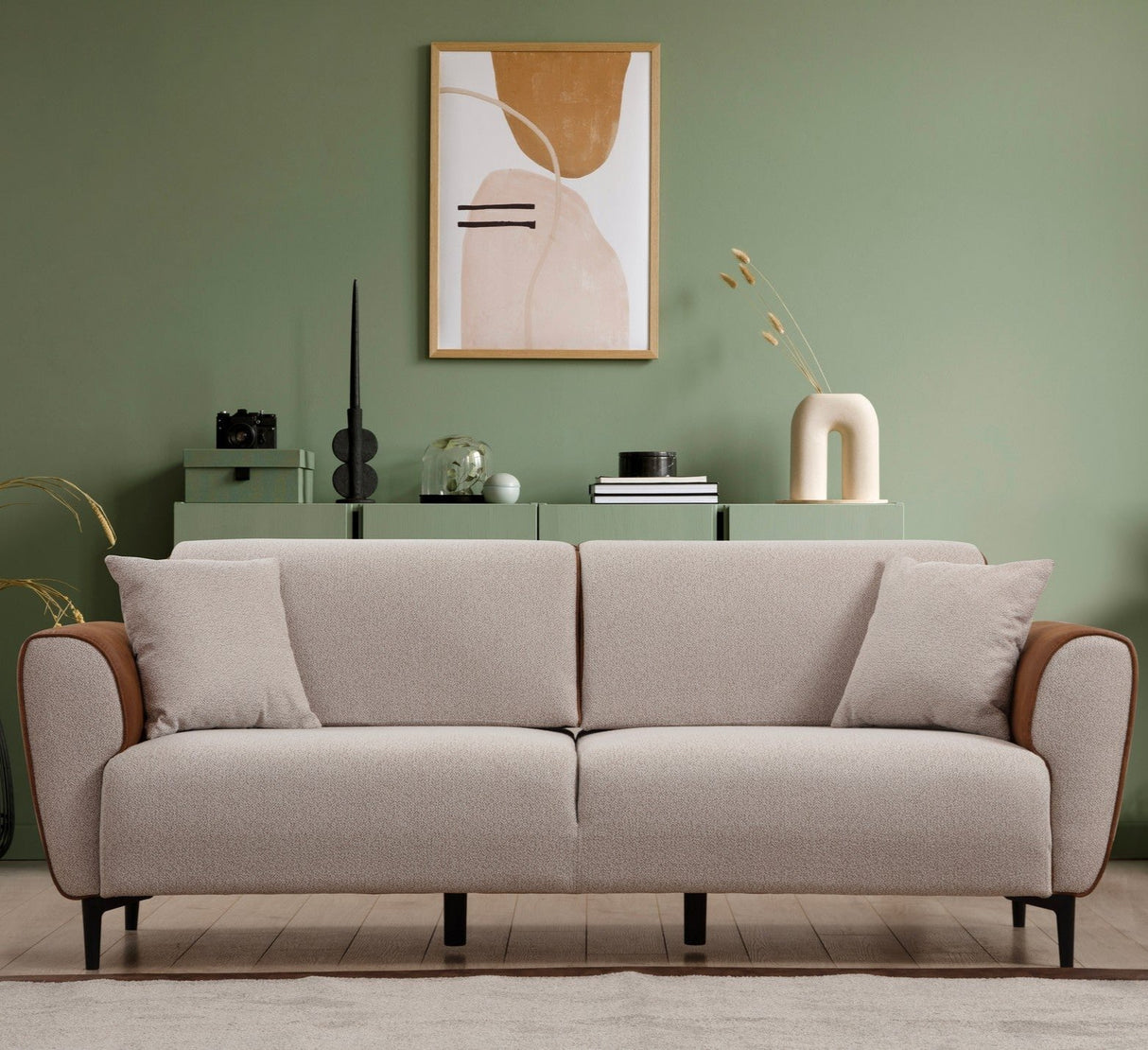 3-Sitzer-Schlafsofa Aren Beige Zimt