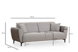 3-Sitzer-Schlafsofa Aren Grau