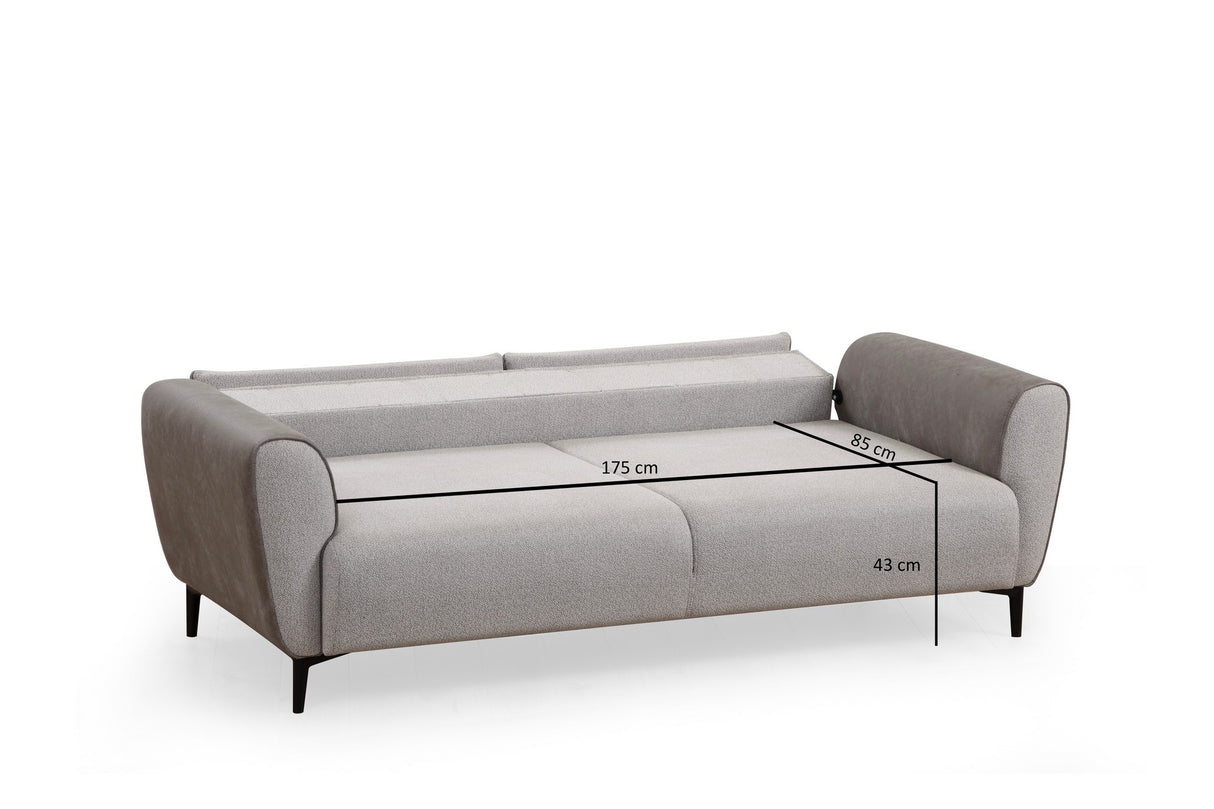 3-Sitzer-Schlafsofa Aren Grau