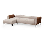 Ecksofa mit Schlaffunktion Links Aren Beige Zimt