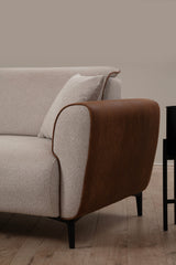 Ecksofa mit Schlaffunktion Links Aren Beige Zimt