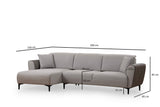 Ecksofa mit Schlaffunktion Links Aren Grey