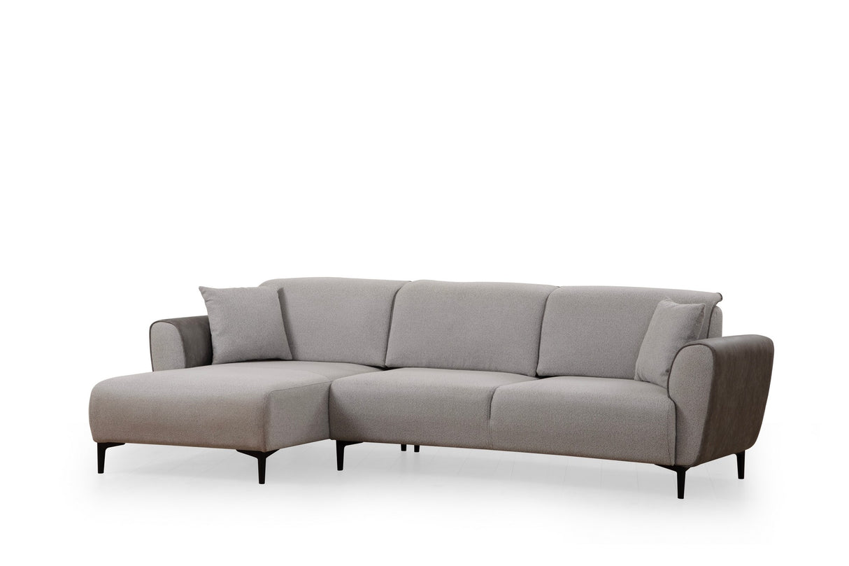 Ecksofa mit Schlaffunktion Links Aren Grey