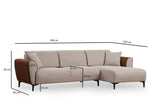 Ecksofa mit Schlaffunktion Rechts Aren Beige Cinnamon