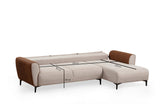 Ecksofa mit Schlaffunktion Rechts Aren Beige Cinnamon