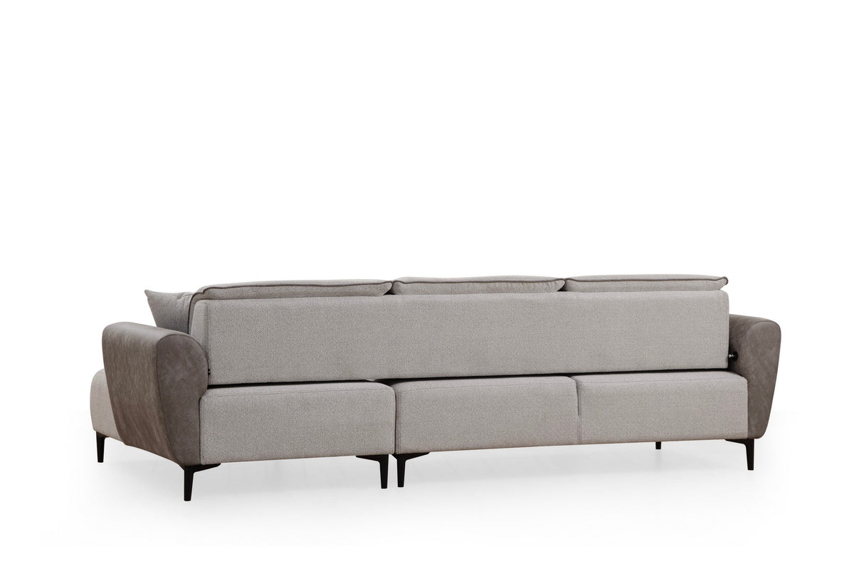 Ecksofa mit Schlaffunktion rechts Aren Grey