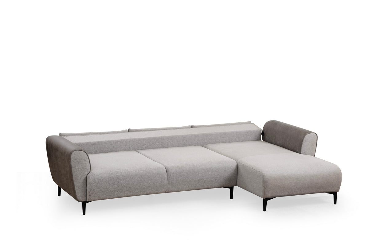 Ecksofa mit Schlaffunktion rechts Aren Grey