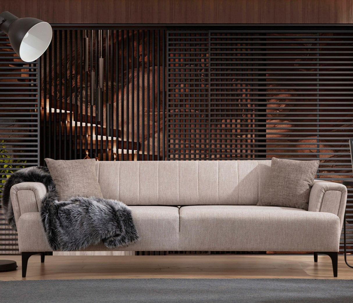 3-Sitzer-Schlafsofa Hamlet Beige