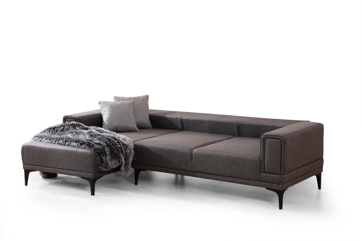 Ecksofa mit Schlaffunktion Left Horizon Dark Grey