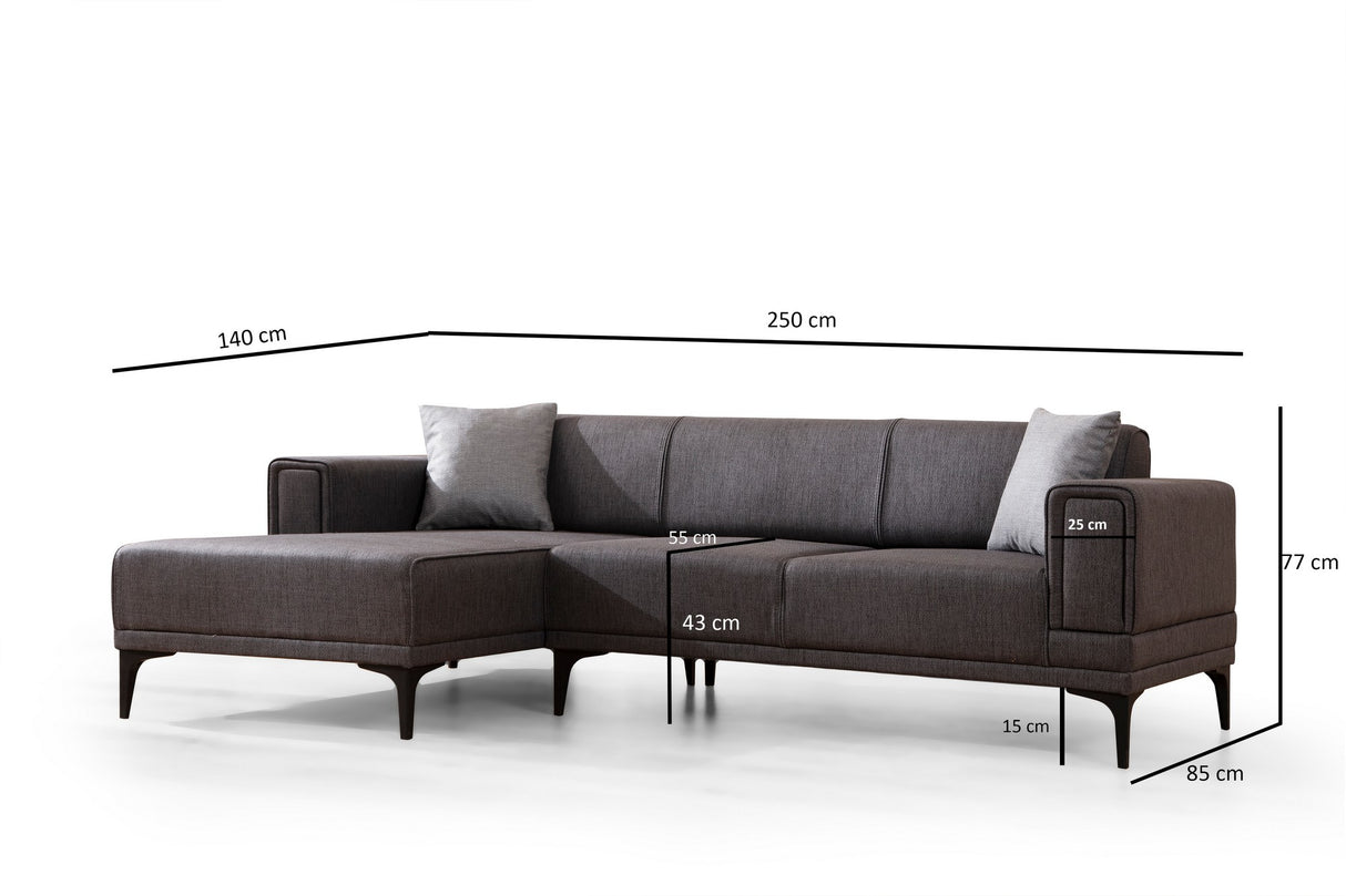 Ecksofa mit Schlaffunktion Left Horizon Dark Grey