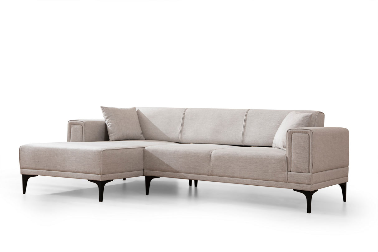 Ecksofa mit Schlaffunktion Left Horizon Ecru