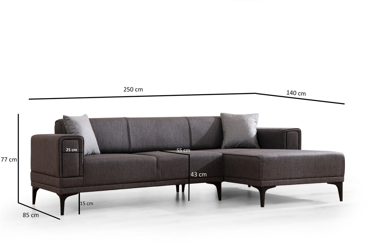 Ecksofa mit Schlaffunktion Right Horizon Dark Grey