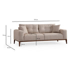 3-Sitzer-Schlafsofa Sinor Beige