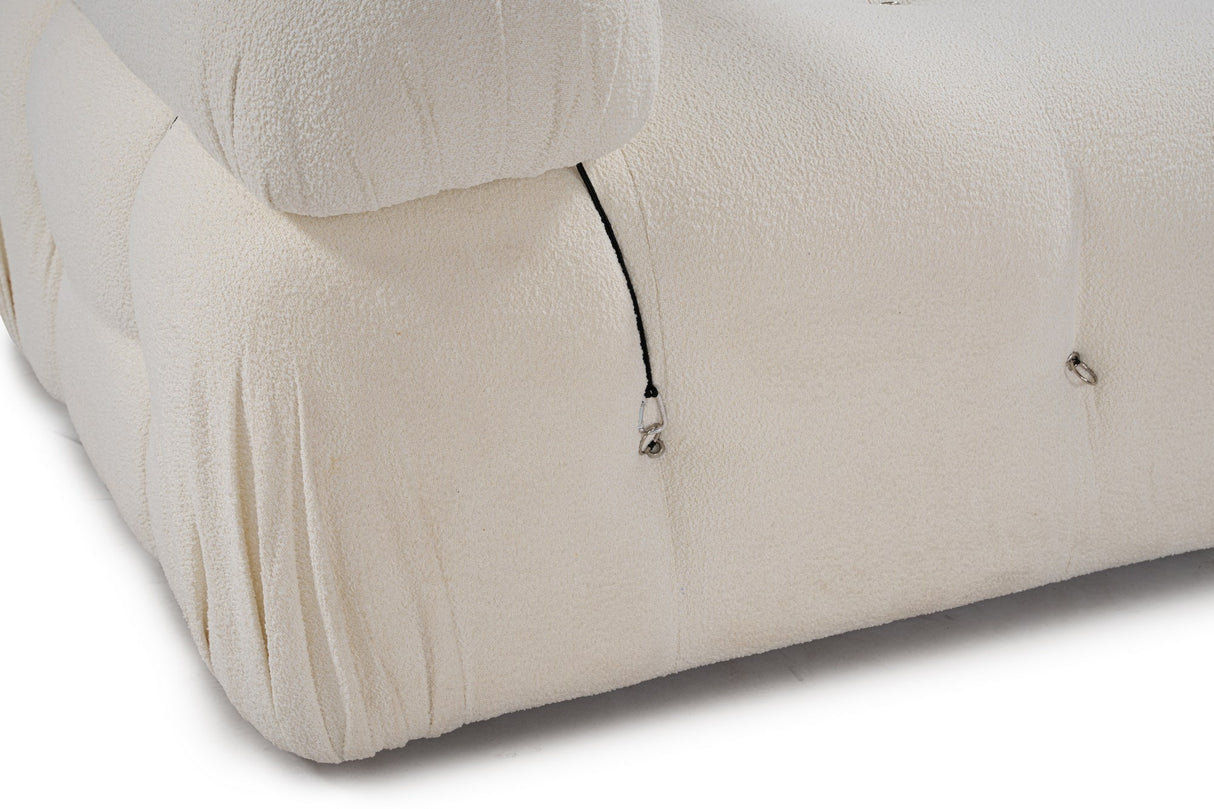 Modulare Bank 3sitzer mit Hocker Bubble Bouclé White