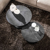 Drop Couchtisch Set von 2 3D Melamin Graphit Ø60-Ø50 