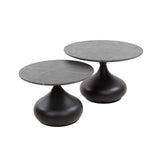 Drop Couchtisch Set von 2 3D Melamin Graphit Ø60-Ø50 